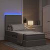 vidaXL Opbergbed met LED met matras Taupe 90 x 200 cm Polyester