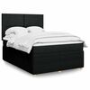 vidaXL Boxspring met matras stof zwart 140x200 cm