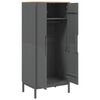 vidaXL Kledingkast FLORO 77x53x171 cm massief grenenhout grijs