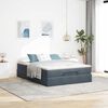 vidaXL Ottoman bed met matras 140x190cm fluweel donkergrijs