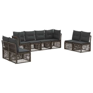 vidaXL Tuinbankenset 8 st Grijs poly rattan