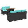vidaXL Tuin Sofa Set 6 st Zwart Poly riet