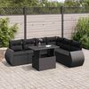 vidaXL 7-delige Loungeset met kussens poly rattan zwart