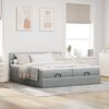 vidaXL Ottoman bed met matrassen 160x200cm stof lichtgrijs