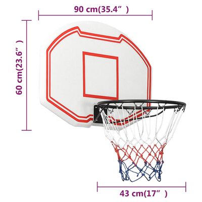 vidaXL Basketbalbord 90x60x2 cm polyetheen wit
