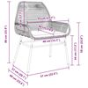vidaXL Tuin eettafelset met kussen 5 pcs Bruin poly rattan