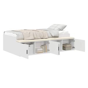 vidaXL Bedframe met lade met opslag Wit 100 x 200 cm Bewerkt hout
