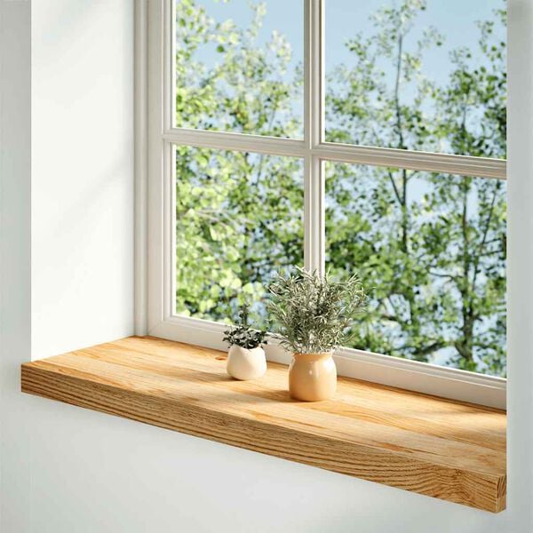 vidaXL Vensterbanken 2 st 80x30x2 cm massief eikenhout lichtbruin