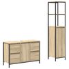 vidaXL Badkamermeubelset 2 st Sonoma Eiken en Zwart 36 x 35 x 165 cm