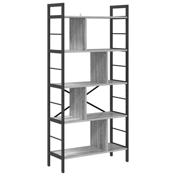 vidaXL Boekenkast Grijs Sonoma 75 x 30 x 156 cm Bewerkt hout
