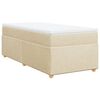 vidaXL Boxspring met matras stof cr&egrave;mekleurig 90x200 cm