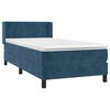 vidaXL Boxspring met matras fluweel donkerblauw 90x190 cm