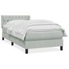 vidaXL Boxspring met matras fluweel lichtgrijs 100x220 cm