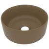 vidaXL Wastafel rond 40x15 cm keramiek matcr&egrave;me