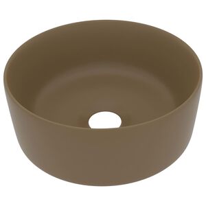 vidaXL Wastafel rond 40x15 cm keramiek matcr&egrave;me