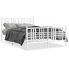 vidaXL Bedframe met hoofd- en voeteneinde metaal wit 140x190 cm