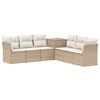 vidaXL Bankstel 7 st Beige en Cr&egrave;me Wit Poly Rattan en Staal