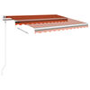 vidaXL Luifel automatisch met LED windsensor 300x250 cm oranje bruin