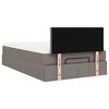 vidaXL Bed poef met matras en LED's 120x190 cm stof taupe