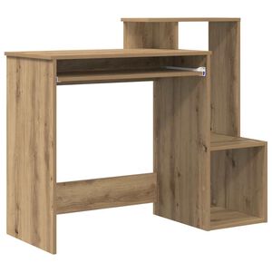 vidaXL Bureau met lade Artisan Eiken 106 x 41 x 88.5 cm Bewerkt hout