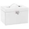 vidaXL Sieradendoosje 3laags met spiegel afsluitbaar 26x18x17,5 cm wit