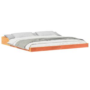 vidaXL Bedframe Wasbruin 200 x 200 cm Massief grenenhout
