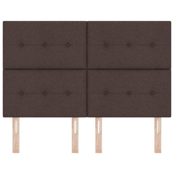 vidaXL Hoofdbord met hoofdeinde Donkerbruin 144 cm Nep Leer