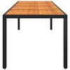 vidaXL Tuintafel 250x100x75 cm acaciahout en poly rattan zwart