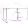 vidaXL Partytent met 4 zijwanden inklapbaar 3x4 m staal crème