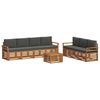 vidaXL Sofa-Sets 8 pcs Natuurlijk en Antraciet Massief Acaciahout