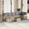 vidaXL 8-delige Loungeset met kussens poly rattan beige