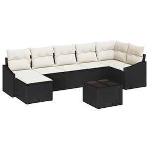 vidaXL Tuin Sofa Set met kussen 8 pcs Bruin en Cr&egrave;me poly rattan