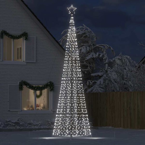vidaXL LED-kerstboom met spikes 1534 LEDs 500 cm koud wit