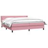 vidaXL Boxspring met matras fluweel roze 200x220 cm