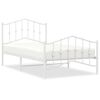 vidaXL Bedframe met hoofd- en voeteneinde metaal wit 100x190 cm