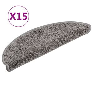 vidaXL Trapmatten 15 st 56x17x3 cm Grijs Halfrond