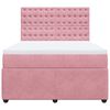 vidaXL Boxspring met matras fluweel roze 140x190 cm