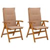 vidaXL Recliner Tuinstoelen 2 st Naturel Massief Acaciahout