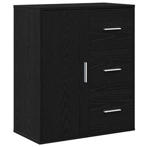 vidaXL Dressoir Zwart Eiken 60 x 31 x 70 cm Bewerkt hout