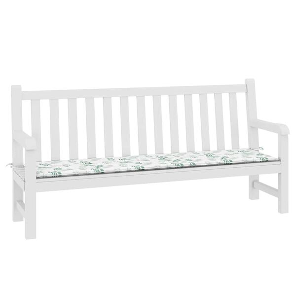 vidaXL Tuinbankkussen bladpatroon 200x50x4 cm stof