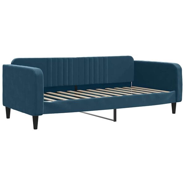 vidaXL Slaapbank met onderschuifbed 90x200 cm fluweel blauw