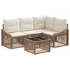 vidaXL Tuinbankenset 5 st Beige poly rattan