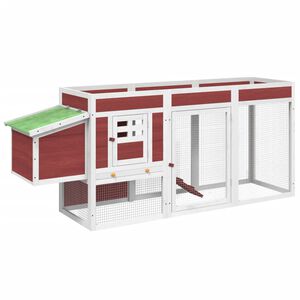 vidaXL Kippenhok 204x50x84 cm massief grenenhout mokkakleurig