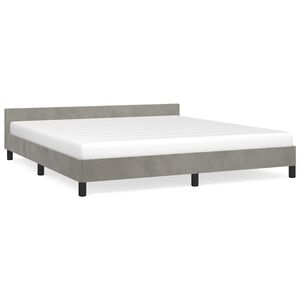 vidaXL Bedframe zonder matras 160x200 cm fluweel lichtgrijs