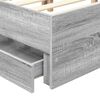 vidaXL Bedframe met lade Grijze Sonoma 180 x 200 cm Geconstrueerd hout