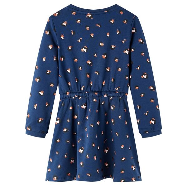Kinderjurk met lange mouwen 92 marineblauw