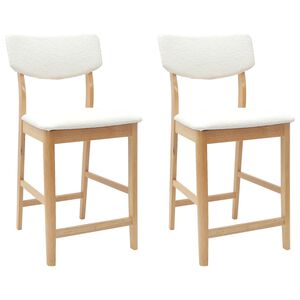 vidaXL Eettafelstoelen 2 st Massief Rubberhout Naturel 48 x 49 x 95 cm