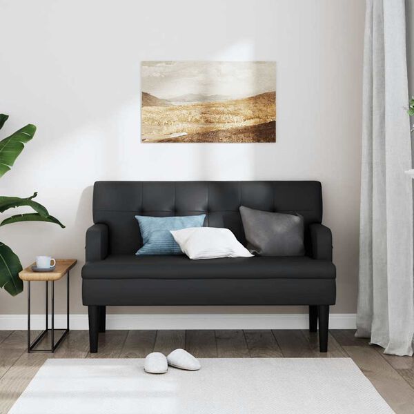 vidaXL Bank met rugleuning zwart 112x65,5x75 cm kunstleer