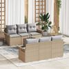 vidaXL Tuin Sofa Set met kussen met opslag 7 pcs Beige en Licht Grijs