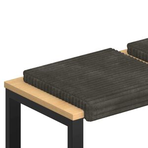 vidaXL Bankkussen 4 st Pluche Corduroy Antraciet Diepte 35 cm